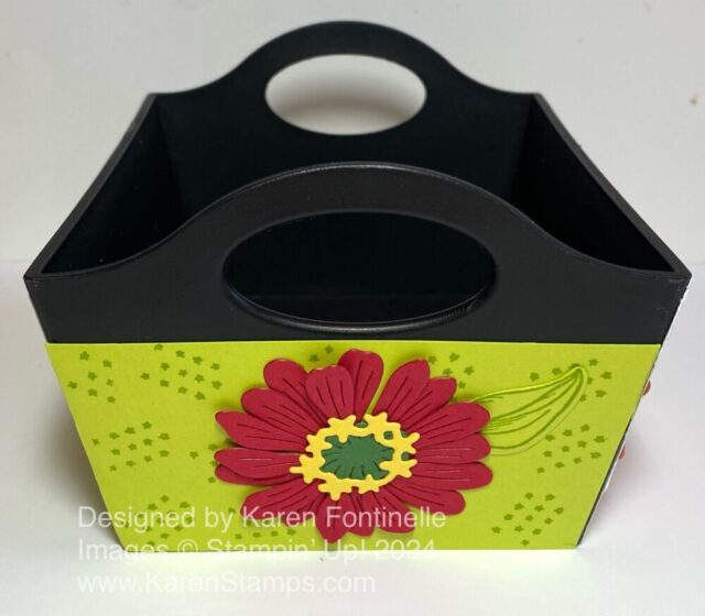 Simply Zinnia Decorated Container Side