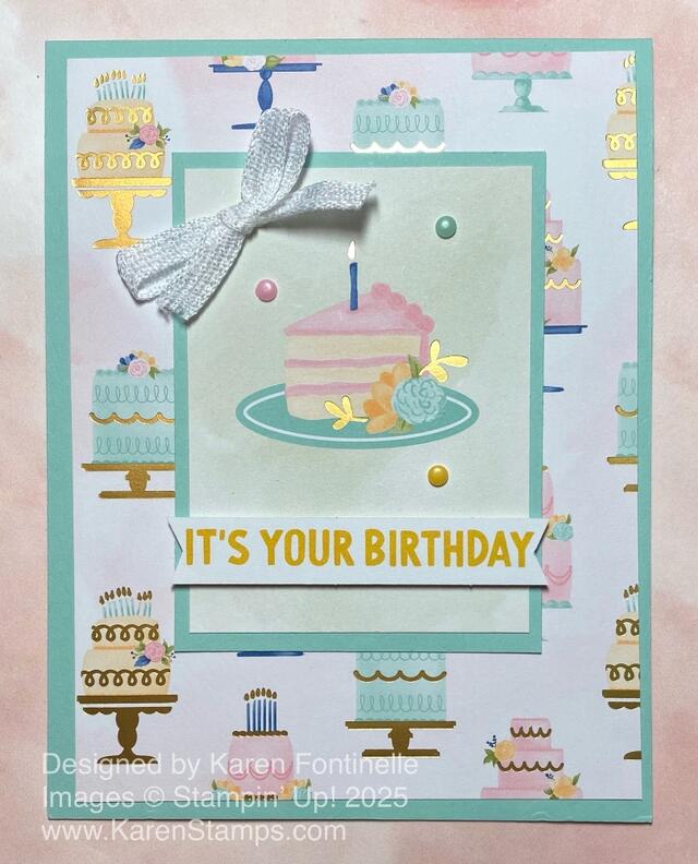 Wildflower Birthday Slice of Cake Card