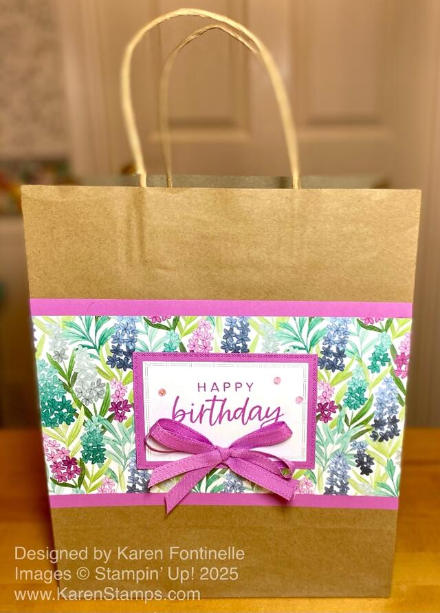 Floral Blooms Decorated Kraft Gift Bag