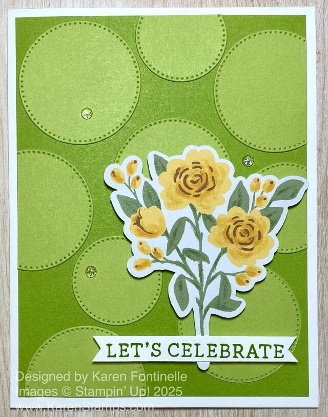 Two Tone Circles Let's Celebrate Card