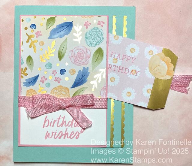 Wildflower Birthday Pull Out Tag Card
