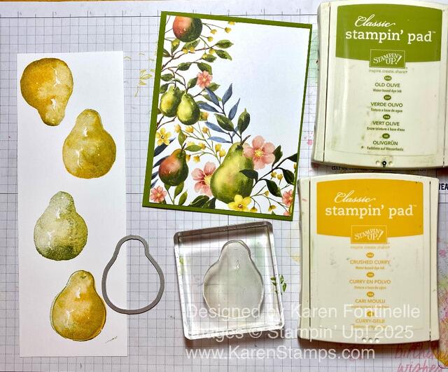 Painterly Pears Hello Card Assembly