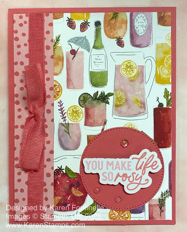 Celebratory Sips Rosy Drinks Card