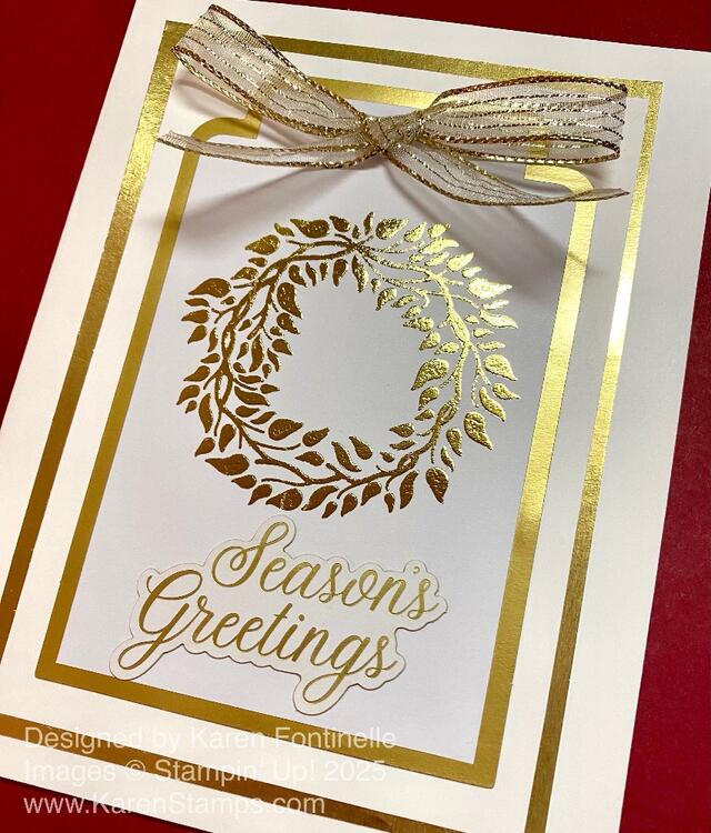 Christmas Card with Metallic Rub-on Tag