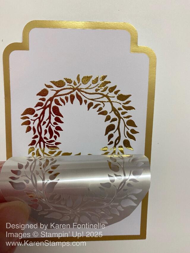 Christmas Card with Metallic Rub-on Tag