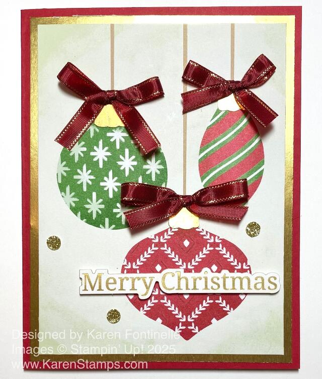Ornament Trio Christmas Card