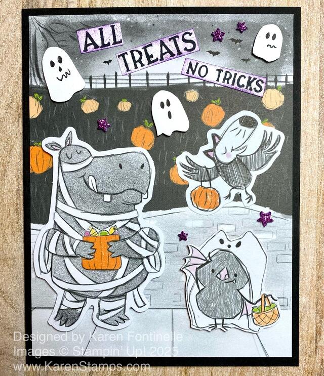 Spooky Sweet Pumpkins and Ghosts Card