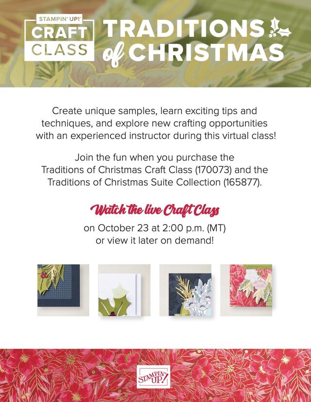 Tradtitions of Christmas Craft Class Flyer