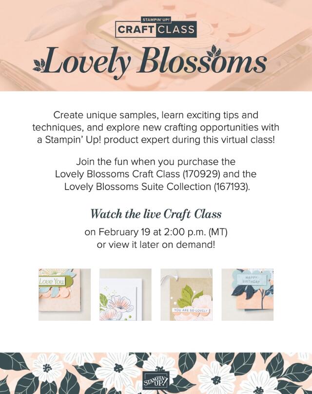 Lovely Blossoms Craft Class Flyer