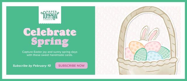 Paper Pumpkin Celebrate Spring Feb 2026 Banner