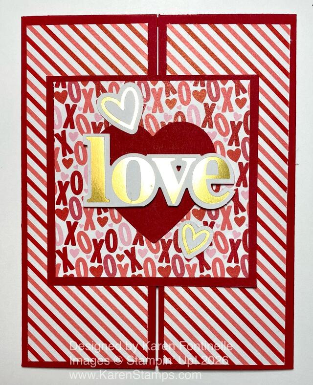 Made With Love Gate Fold Valentine closed