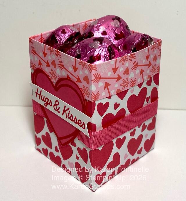 Valentine 2-4-6-8 Open Treat Box with Candy
