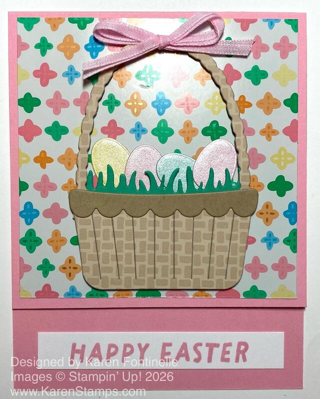 Easter Card With Basket of Eggs