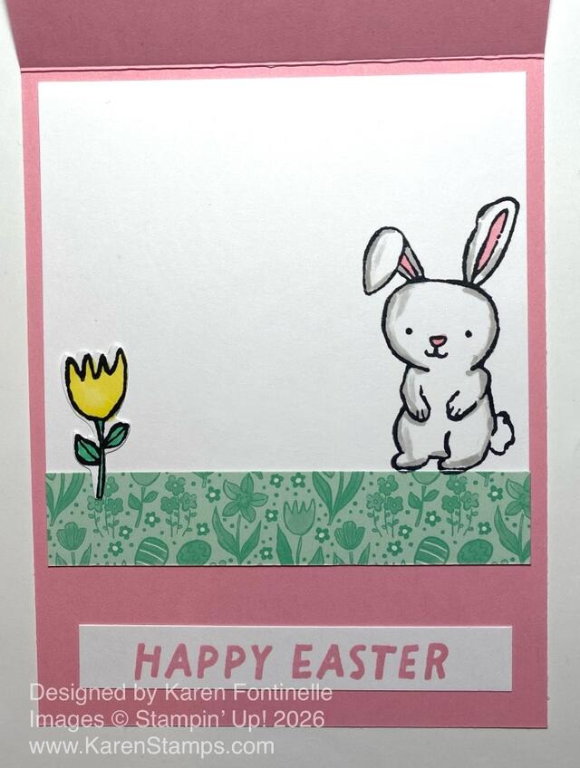 Easter Card With Basket of Eggs Inside