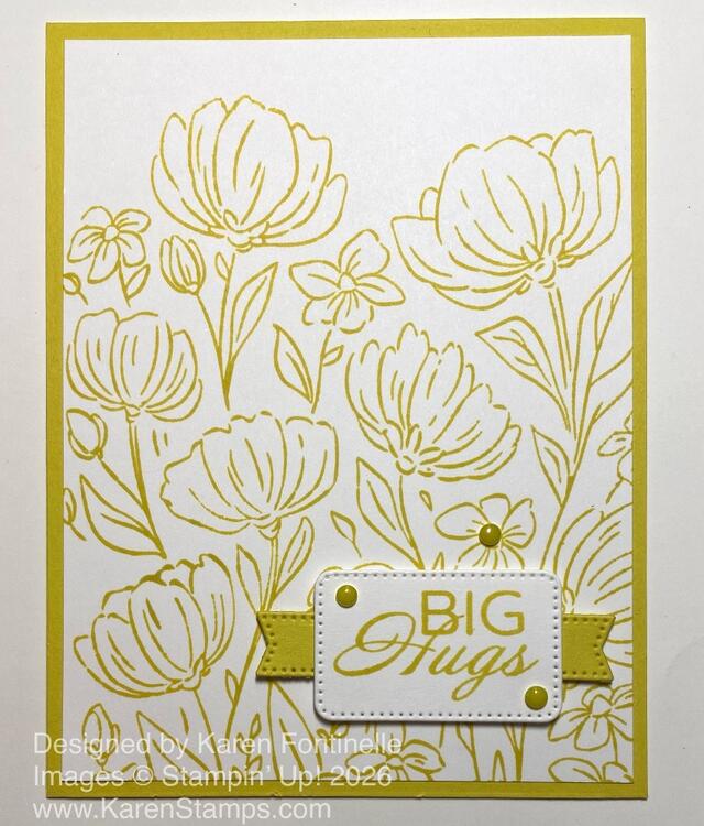 Monochromatic Flowers Fair Big Hugs Card