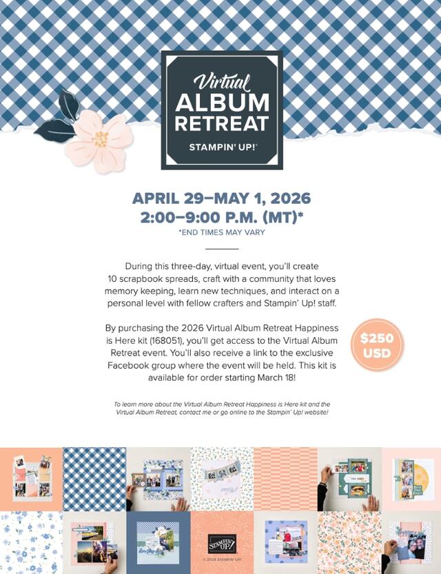 Virtual Album Retreat 2026 Flyer