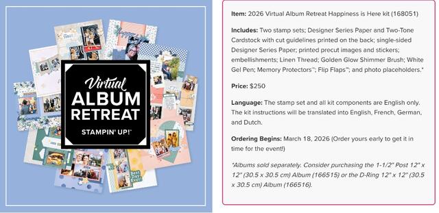 Virtual Album Retreat April 2026 Photo & Info