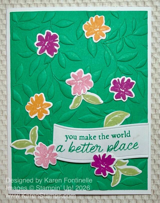 Paradise Garden Embossed Flowers Card