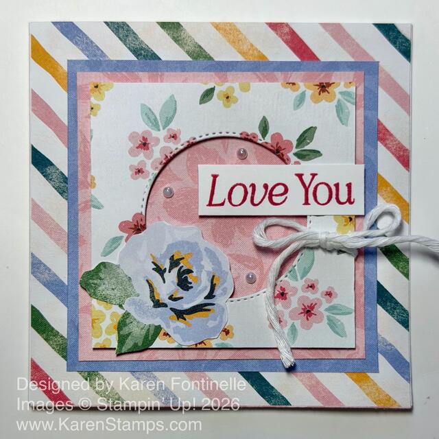 Square Snippets Love You Card