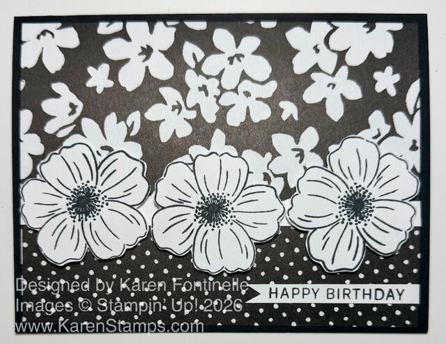 Artisan Sketched Garden Black & White Floral Birthday Card