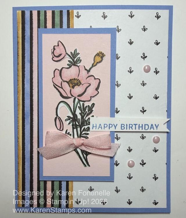 Artisan Sketched Garden Floral Birthday Card