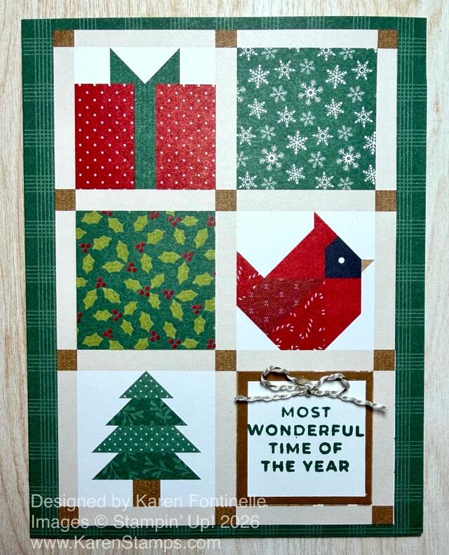 A Stitched Season Panel Christmas Card