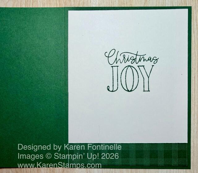 A Stitched Season Panel Christmas Card inside