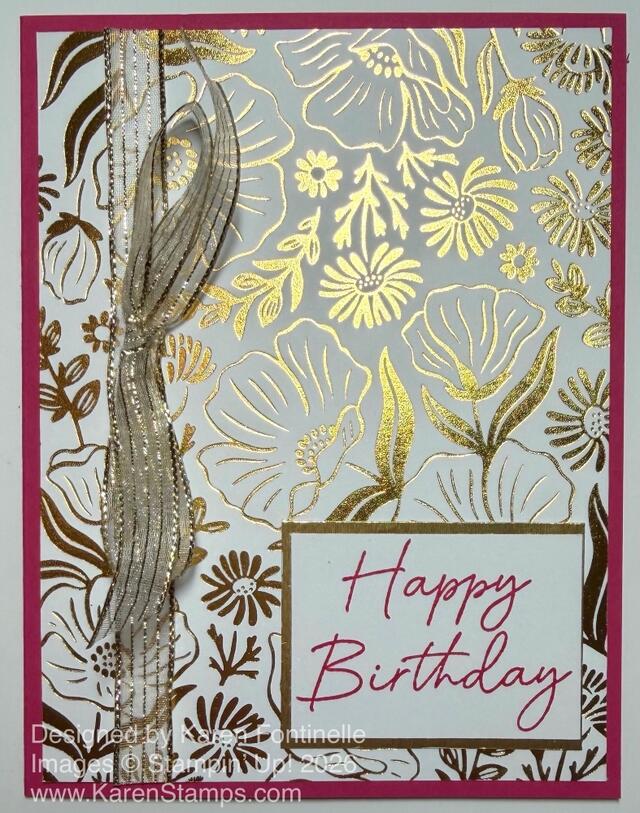 Garden Silhouette Foil Birthday Card