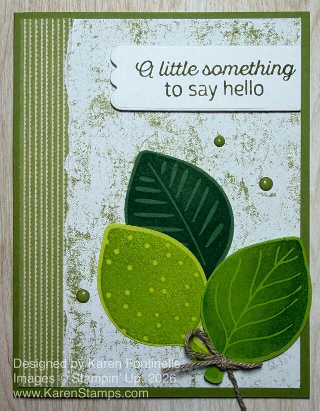 Simply Leaves Trio of Leaves Hello Card