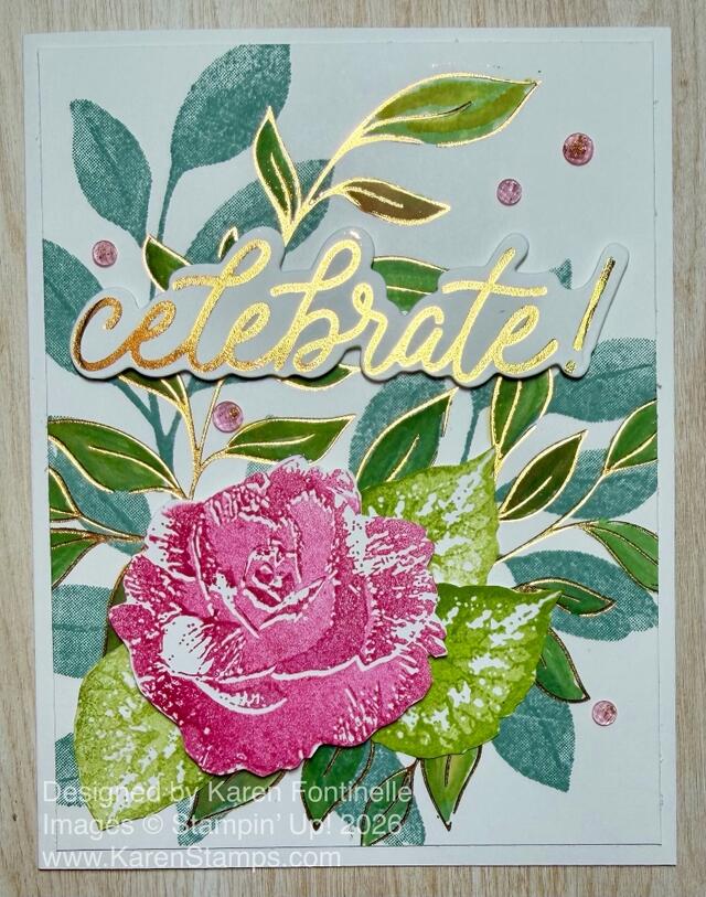 Begonia Belle Celebrate Hot Foil Card
