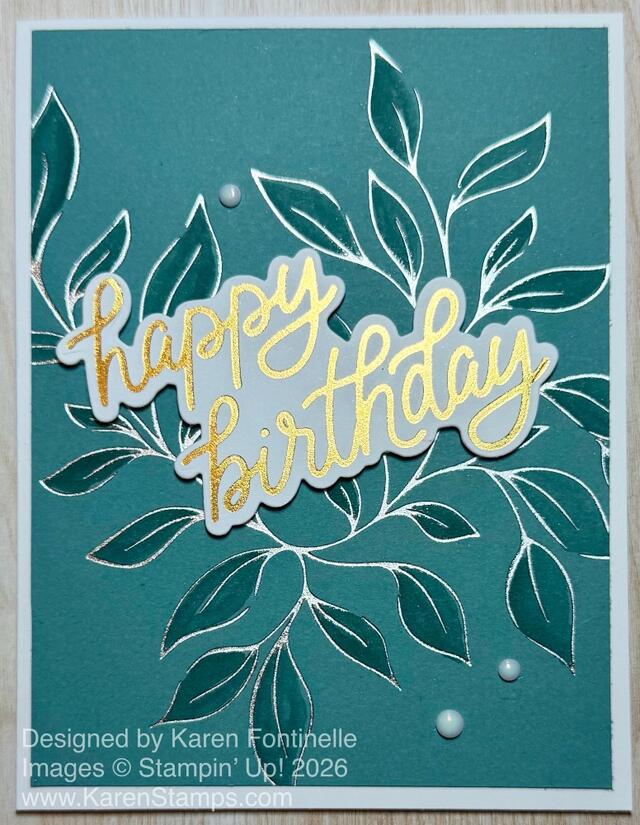 Botanical Glow Colored Leaves Birthday Card