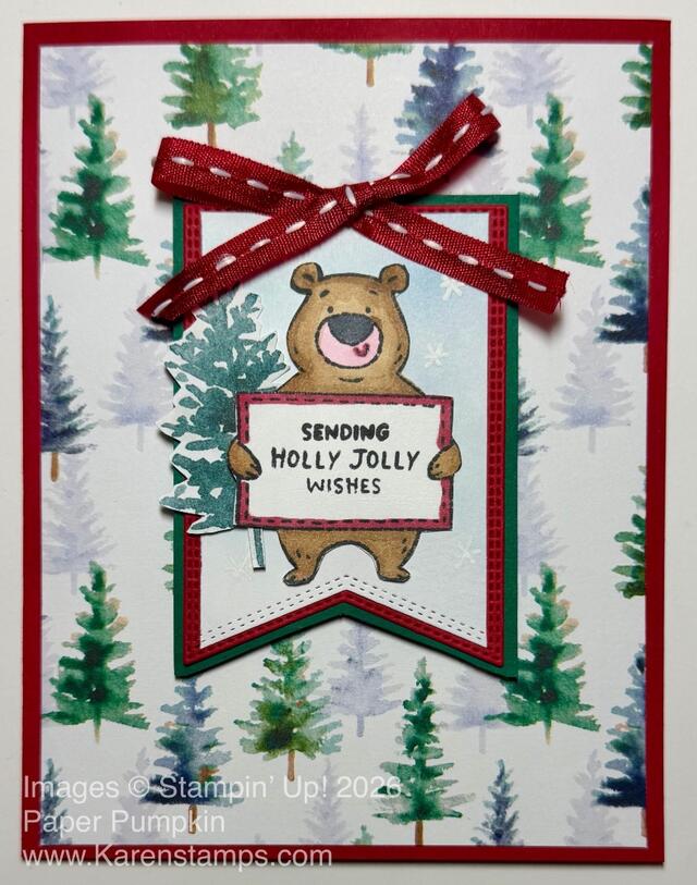 Whispering Woods Bear Christmas Card