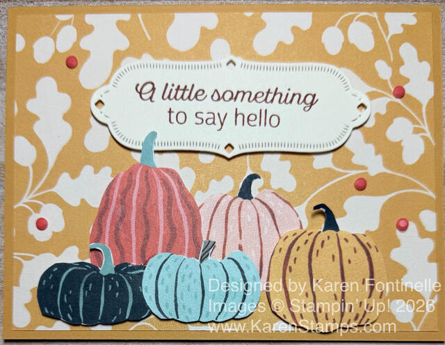 Painted Patch Pumpkins Hello Card