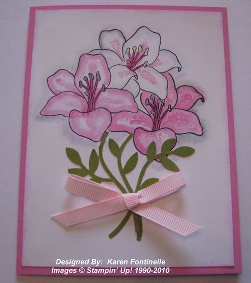 Azalea Card with Fifth Avenue Floral Stamp Set