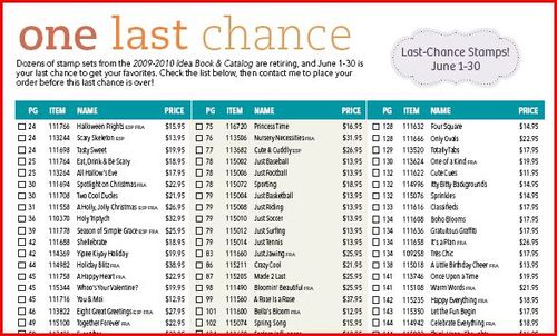 Retiring Stamps 2010