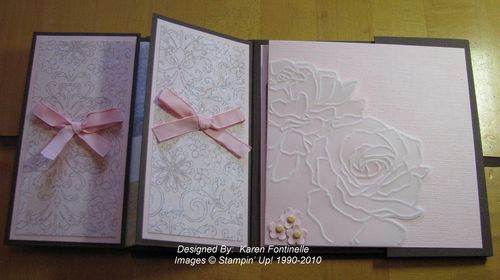 Flip Album pages using Manhattan Flower Embossing Folder