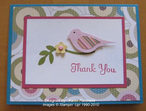 Bird Punch Thank You Card