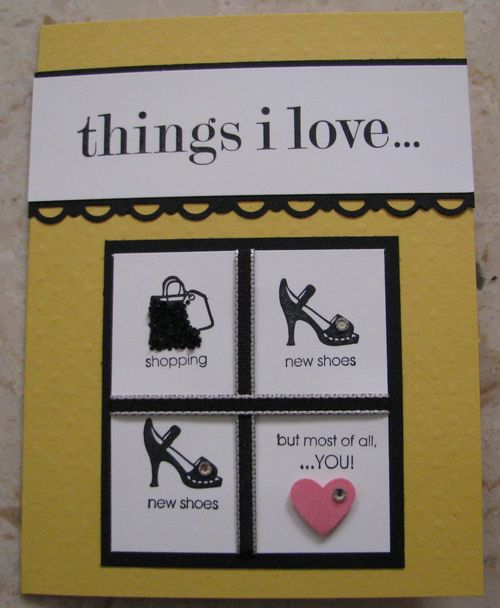 Things I Love Shoe Card