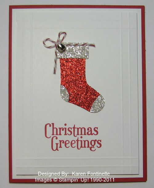 Glimmer Paper Holiday Stocking Christmas Card