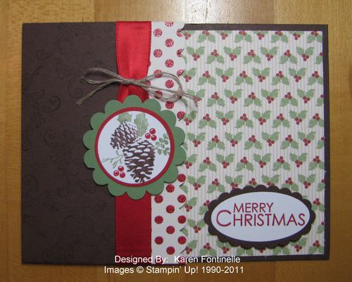 Pines & Poinsettias z-fold Christmas Card