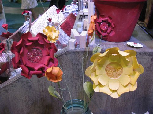 More Paper Flowers with Button Centers