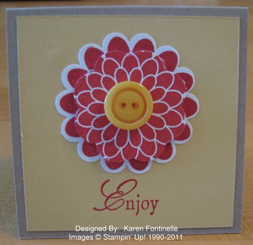 Stampin' Up! Button Buddies Flower 3x3 Card
