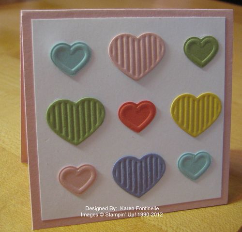 Fashionable Hearts 3x3 Gift Card