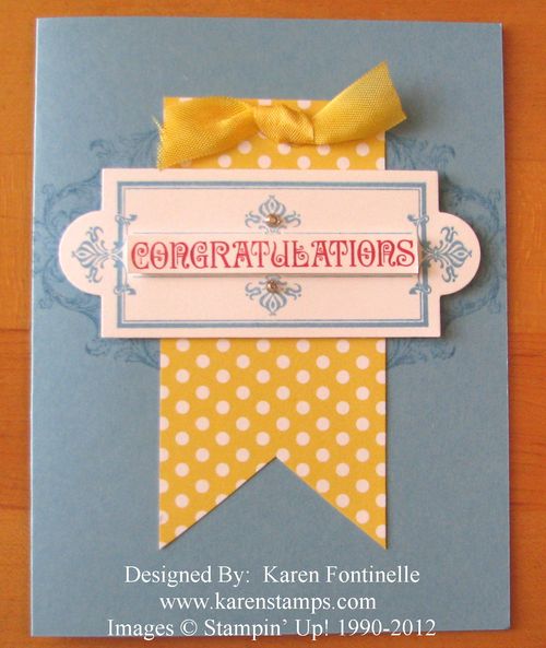 Rubber Stamped Layered Labels Congratulations Card