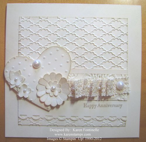 Very Vanilla Vintage Anniversary Embossed Card