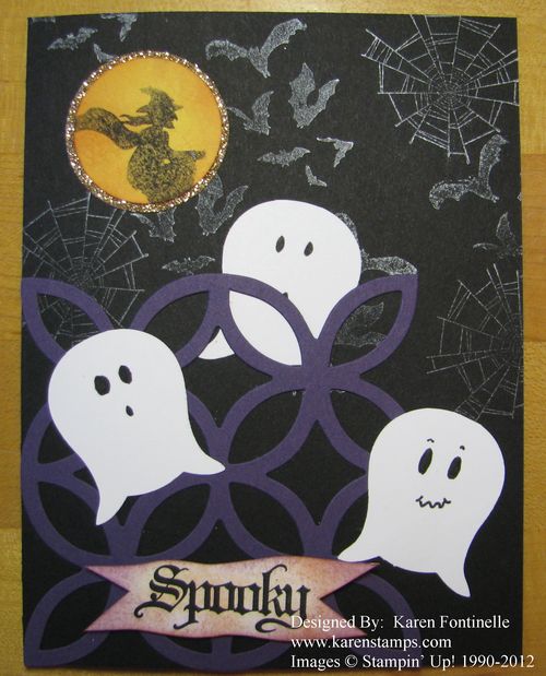 Spooky Owl Punch Ghosts Halloween Card