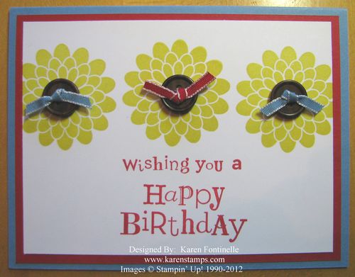 Button Buddies Summer Starfruit Flower Birthday Card