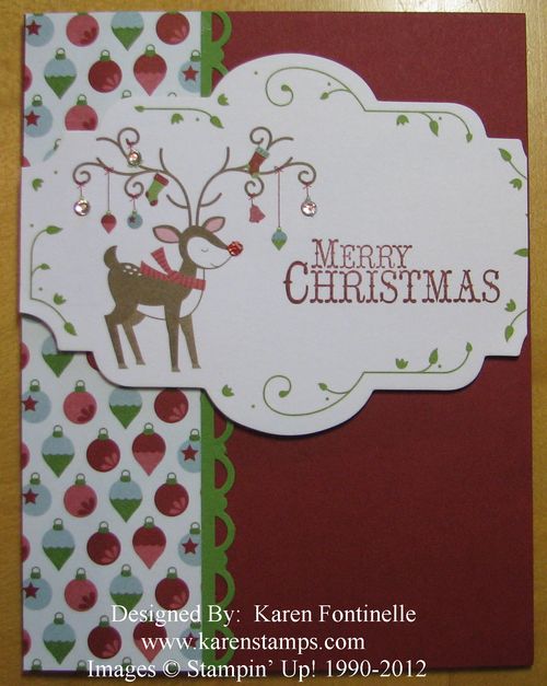Snow Festival Designer Tag Reindeer Christmas Card