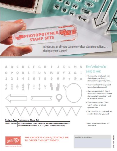 Photopolymer Stamp Sets Flyer