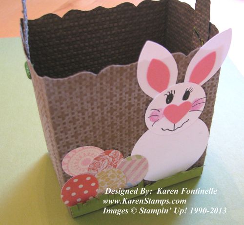 Make a Punch Art Easter Bunny and Basket | Stamping With Karen